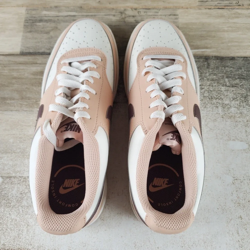 Nike Court Vision Low Womens Shoes Sz 8.5 Shimmer Tattoo Sail Lace Up Sneakers